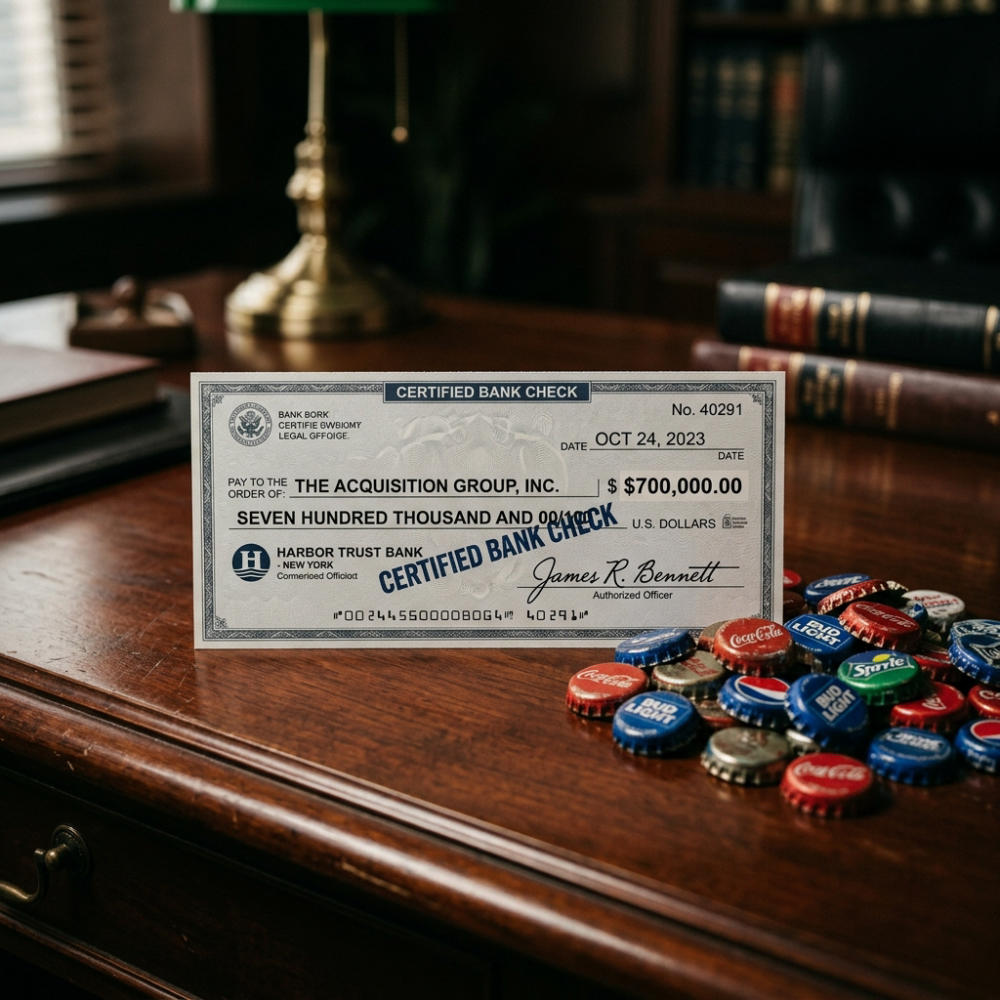 The $700,000 certified check that called Pepsi's bluff.